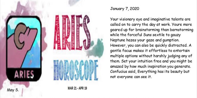 Aries Horoscope January 7, 2020