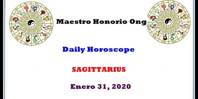 Daily Horoscope, SAGITTARIUS , Enero 31, 2020