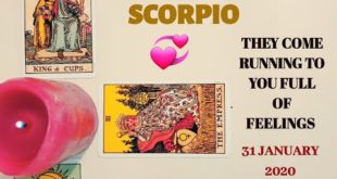 Scorpio daily love reading ⭐ THEY COME RUNNING TO YOU FULL OF FEELINGS ⭐31 JANUARY 2020